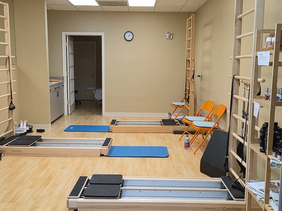 Private Pilates session on CoreAlign equipment at Breath Centered studio